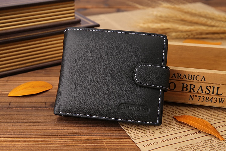 Original JINBAOLAI High Quality Leather Wallet For Men-Black and Coffee ...